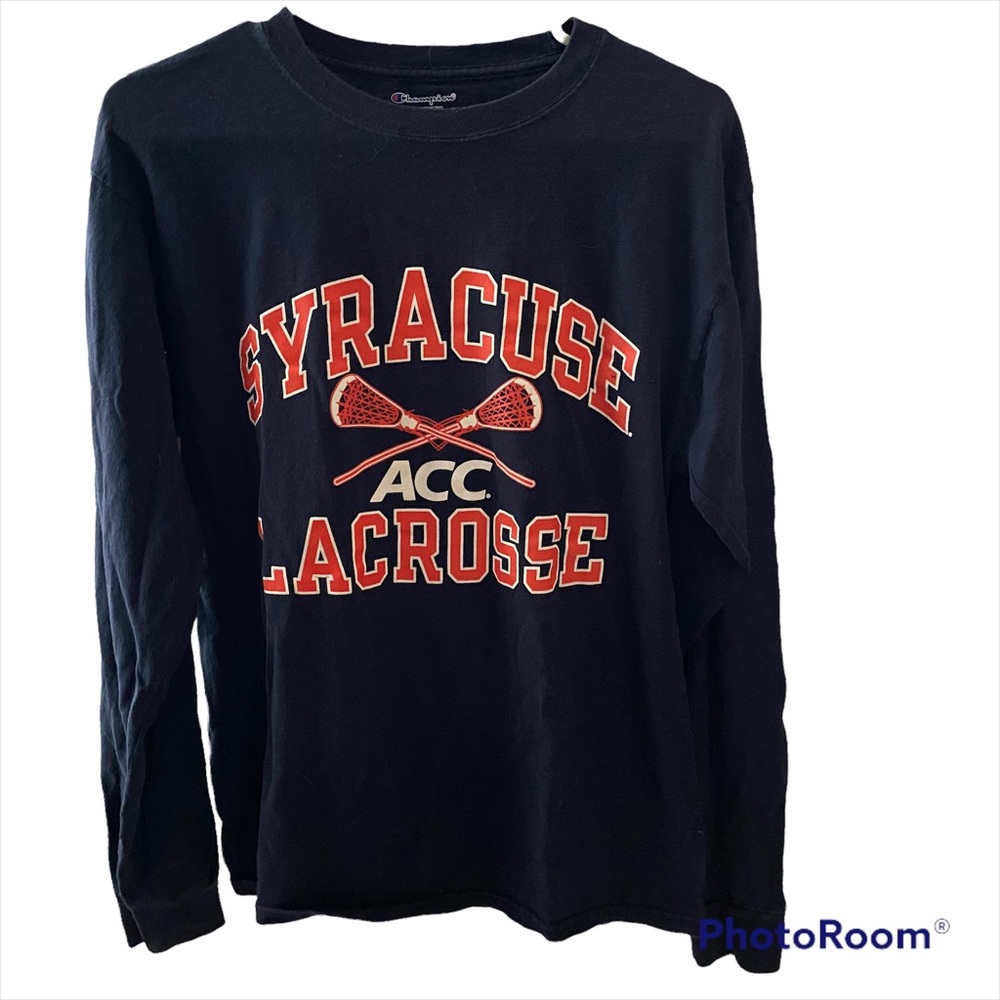 Champion Syracuse Lacrosse long sleeve navy shirt size M